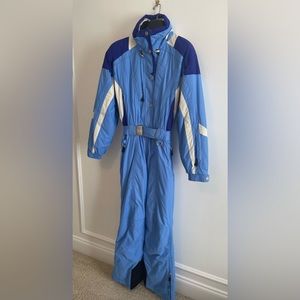 Beautiful blue one piece ski suit